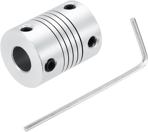 uxcell 1Pcs 3mm to 8mm Aluminum Alloy Shaft Coupling L25xD19 Flexible Coupler Beam Stepper Motor Joint Connector for 3D Printer CNC Machine DIY Encoders and Motors Shaft,Silver in Saudi Arabia