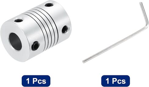 uxcell 1Pcs 3mm to 8mm Aluminum Alloy Shaft Coupling L25xD19 Flexible Coupler Beam Stepper Motor Joint Connector for 3D Printer CNC Machine DIY Encoders and Motors Shaft,Silver in Saudi Arabia
