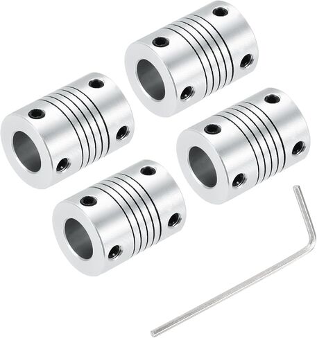 uxcell 1Pcs 3mm to 8mm Aluminum Alloy Shaft Coupling L25xD19 Flexible Coupler Beam Stepper Motor Joint Connector for 3D Printer CNC Machine DIY Encoders and Motors Shaft,Silver in Saudi Arabia