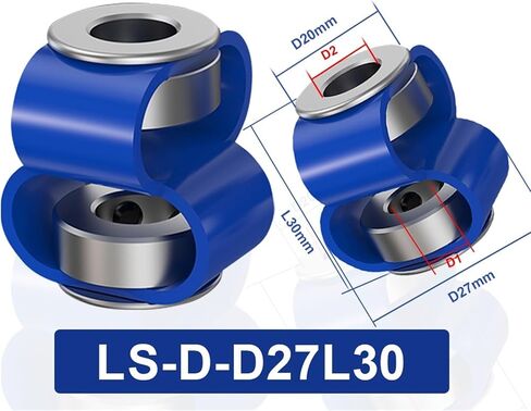 LS Dia 27mm Length 30mm Back Pressure Double Loop Couple Flexible Alumnum Alloy Encoder Coupling(7mmX11mm) in Saudi Arabia