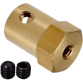 2/3/3.17/4/5/6/7/8mm Hexagonal Brass Shaft Coupling Motor Transmission Connector with Screws Wrench Model Car Wheels Tires Shaft(2mm) in Saudi Arabia