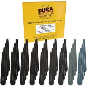 Dura-Gold Sanding Sticks and Polishing Sticks for Plastic Models, Pack of 40-4 Each of 10 Grits, Coarse 80 to Ultra-Fine 7000 Grit, Water Drop Style - Sand Wood Metal Auto Detailing, Hobby Sandpaper in Kuwait