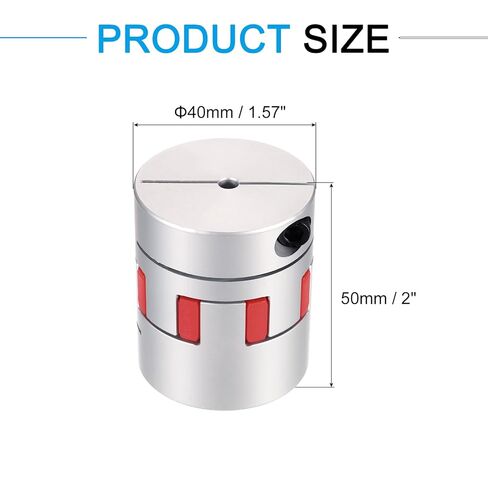 MECCANIXITY Aluminum 10mm to 19mm Flexible Spider Coupling L50mm x D40mm Coupler Jaw Spider Shaft Joint Connector for 3D Printers DIY CNC Router Milling Machine in Saudi Arabia