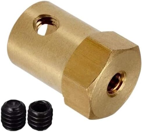 2/3/3.17/4/5/6/7/8mm Hexagonal Brass Shaft Coupling Motor Transmission Connector with Screws Wrench Model Car Wheels Tires Shaft(2mm) in Saudi Arabia