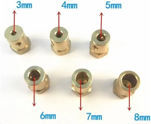 2/3/3.17/4/5/6/7/8mm Hexagonal Brass Shaft Coupling Motor Transmission Connector with Screws Wrench Model Car Wheels Tires Shaft(2mm) in Saudi Arabia