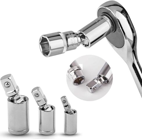 Artibetter 3pcs مجموعة محول المقبس المشترك العالمي - 1/2 ، 3/8 ، 1/4 بوصة مفاصل محرك دوارة لإصلاح السيارات والأدوات الميكانيكية in Saudi Arabia
