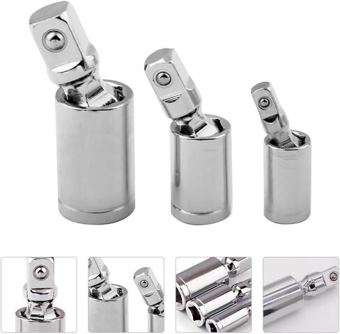 Artibetter 3pcs مجموعة محول المقبس المشترك العالمي - 1/2 ، 3/8 ، 1/4 بوصة مفاصل محرك دوارة لإصلاح السيارات والأدوات الميكانيكية in Saudi Arabia