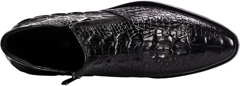 Santimon Mens Boot Zipper Ankle Dress Patent Leather Formal Boots Fashion Black Red in Saudi Arabia