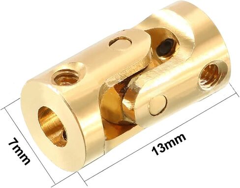 1pcs اقتران المحرك D7mm x L12.8mm اقتران مفصل عالمي النحاس 3 مم إلى 3 مم ، ويستخدم في مختلف السيارات والقوارب ، ومقرن موصل المحرك ثلاثي القسم in Kuwait
