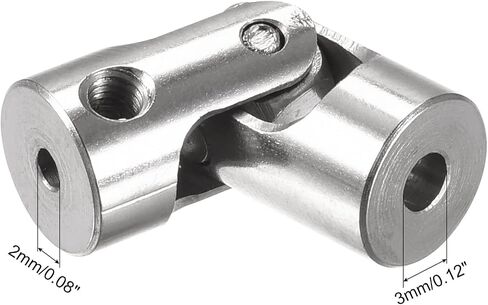 Meccanixity 2mm إلى 3mm dia inner diat roundable dointable incaft incaft jotpling motion ancler l23 x d9 with procks and wrench for rc model pack of 4 in Kuwait