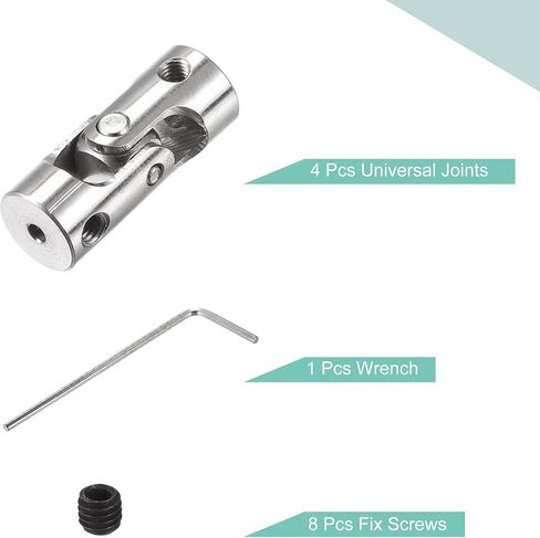 Meccanixity 2mm إلى 3mm dia inner diat roundable dointable incaft incaft jotpling motion ancler l23 x d9 with procks and wrench for rc model pack of 4 in Kuwait