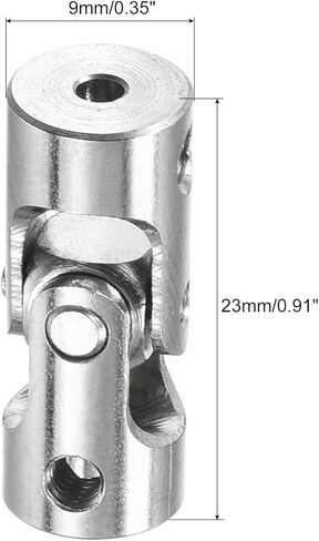 MECCANIXITY 2mm to 3mm Inner Dia Rotatable Universal Joint Shaft Coupling Motor Shaft Coupler L23 x D9 with Screws and Wrench for RC Model Pack of 4 in Kuwait