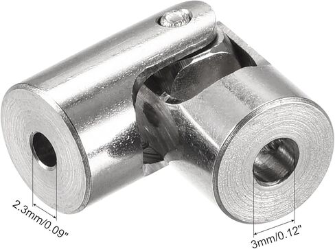 MECCANIXITY 2mm to 3mm Inner Dia Rotatable Universal Joint Shaft Coupling Motor Shaft Coupler L23 x D9 with Screws and Wrench for RC Model Pack of 4 in Kuwait