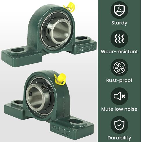 AR-PRO 2-Pack UCP205-16 Mounted Pillow Block Ball Bearing - Bearing Steel Bearings 1" Bore with Solid Cast Iron Base - Self Alignment in Saudi Arabia
