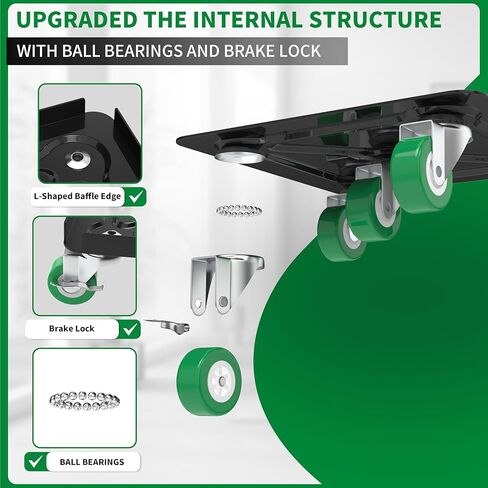 Heavy Duty Furniture Dolly 360° Rotating 5 Wheels, Alloy Steel Furniture Movers Up to 3000 lbs/1360 Kg Load Capacity with Measure Tape and Leveler (5.3x5.3 in) in Saudi Arabia