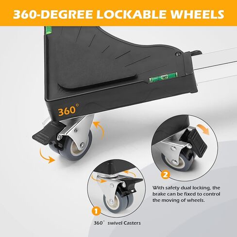 Nefish Furniture Dolly Adjustable Mini Fridge Stand Washing Machine Stand Mobile Roller with 4 Locking Swivel Wheels Universal Mobile Base Moving Cart for Dryer Refrigerator in Kuwait