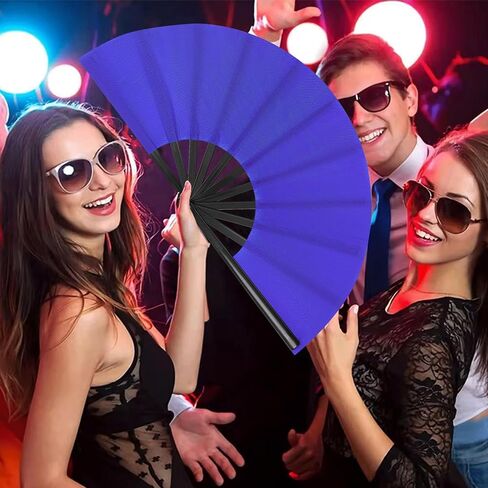 Rave Fan Large Folding Fan-Hand Fan Clacking Fans for Line Dancing, Popping Fans foldable for Boots On The Ground Dance,Party,Outdoor,Decoration (black) in Kuwait