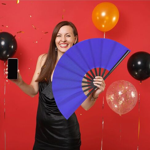 Rave Fan Large Folding Fan-Hand Fan Clacking Fans for Line Dancing, Popping Fans foldable for Boots On The Ground Dance,Party,Outdoor,Decoration (black) in Kuwait