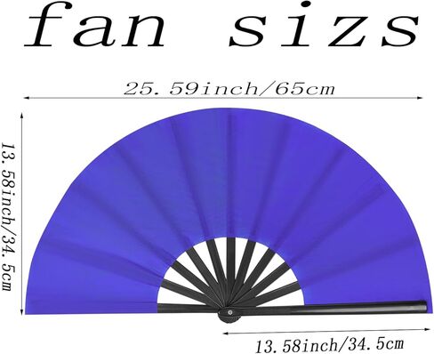 Rave Fan Large Folding Fan-Hand Fan Clacking Fans for Line Dancing, Popping Fans foldable for Boots On The Ground Dance,Party,Outdoor,Decoration (black) in Kuwait