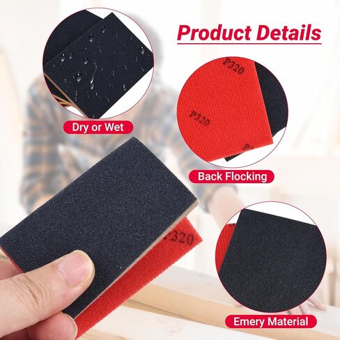 28 PCS 180-3000 Grit Sanding Sponge,Soft Foam Sanding Block,Ultra Fine Sanding Pads Wet Dry Sandpaper Sponge for Model Drywall Metal Wood Furniture Polishing in Saudi Arabia