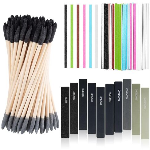 70 PCS SANDING LATCHS CHESS FOR PLASTION تشمل 30 من عصي الطابقات المزدوجة ، و 10 عصي تلميع و 30 Tighting Twigs DIY Model ، وطباعة ثلاثية الأبعاد ، وأدوات المجوهرات (زاوية مزدوجة) in Kuwait