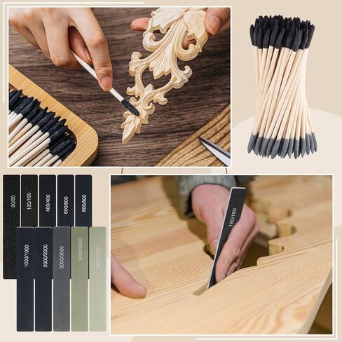 70 PCS SANDING LATCHS CHESS FOR PLASTION تشمل 30 من عصي الطابقات المزدوجة ، و 10 عصي تلميع و 30 Tighting Twigs DIY Model ، وطباعة ثلاثية الأبعاد ، وأدوات المجوهرات (زاوية مزدوجة) in Kuwait