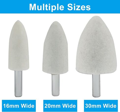 10pcs 30 ملم شكل رصاصة أحجار طحن أكسيد الألومنيوم مع ساق 1/4 بوصة للأدوات الدوارة ، وحجر طحن مخروط للمعادن ، والخشب ، و DIY (رمادي) in Kuwait