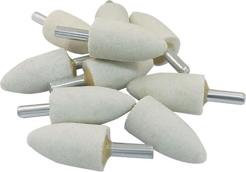 10pcs 30 ملم شكل رصاصة أحجار طحن أكسيد الألومنيوم مع ساق 1/4 بوصة للأدوات الدوارة ، وحجر طحن مخروط للمعادن ، والخشب ، و DIY (رمادي) in Kuwait