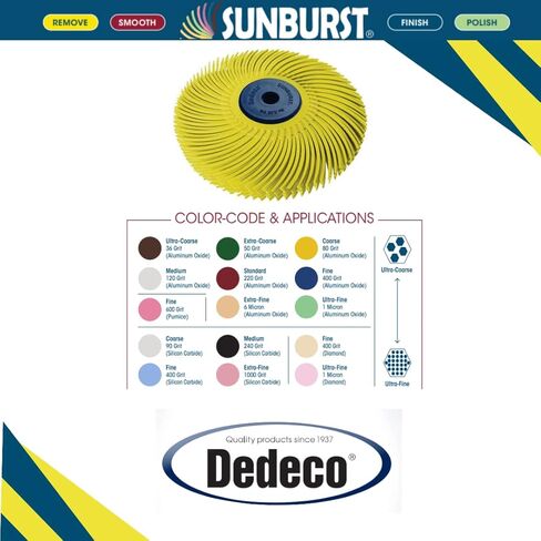 Dedeco Sunburst Dybial Bristle Discs -3 "(76mm) DIA ، TC Bristle ، 6 -ply ، 1/4" in Kuwait