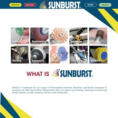 Dedeco Sunburst Dybial Bristle Discs -3 "(76mm) DIA ، TC Bristle ، 6 -ply ، 1/4" in Kuwait