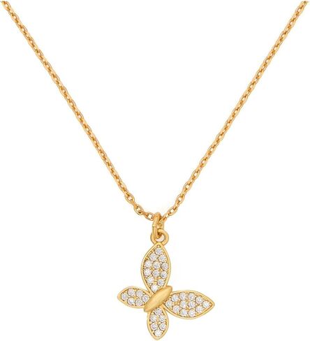 kate spade new york Lucky Charm Pave Clover Pendant, Green/Gold in Saudi Arabia