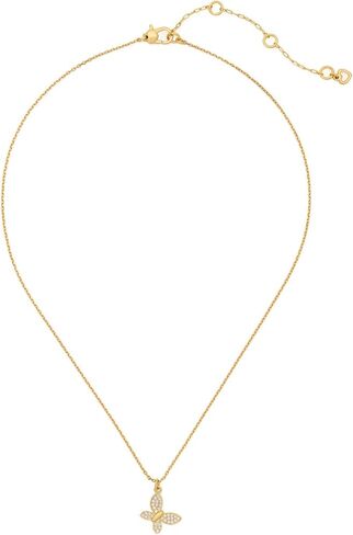 kate spade new york Lucky Charm Pave Clover Pendant, Green/Gold in Saudi Arabia