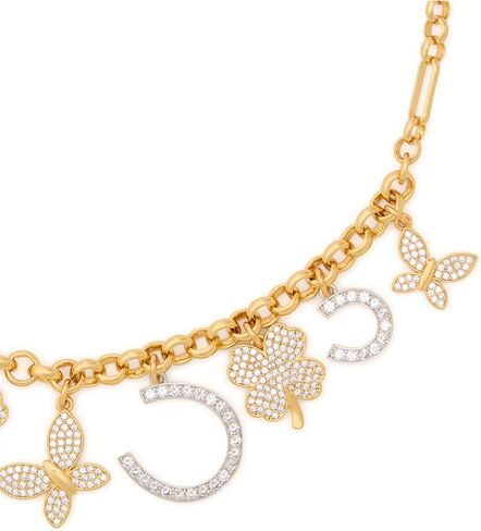 kate spade new york Lucky Charm Pave Clover Pendant, Green/Gold in Saudi Arabia