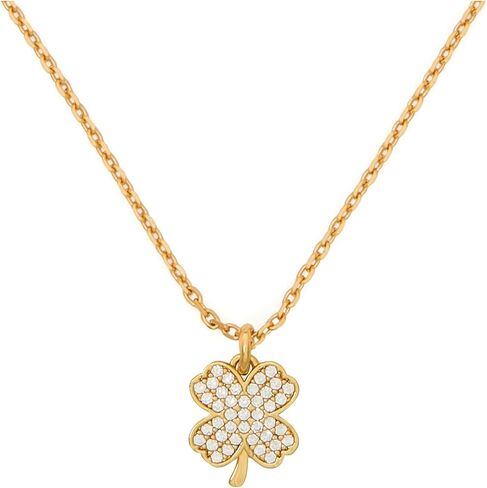 kate spade new york Lucky Charm Pave Clover Pendant, Green/Gold in Saudi Arabia