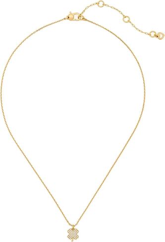 kate spade new york Lucky Charm Pave Clover Pendant, Green/Gold in Saudi Arabia
