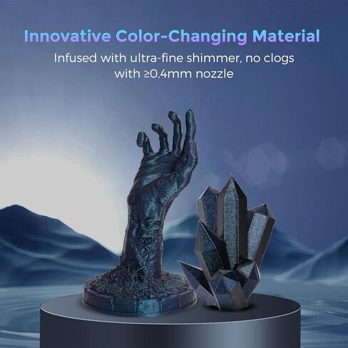 FLASHFORGE PLA Filament 1.75mm +/- 0.02mm Burnt Titanium, Color Changeable 3D Printer Filament 1kg (2.2lbs), Chameleon Changing Colors with Light, Perfectly Hide The Layer Line in Kuwait