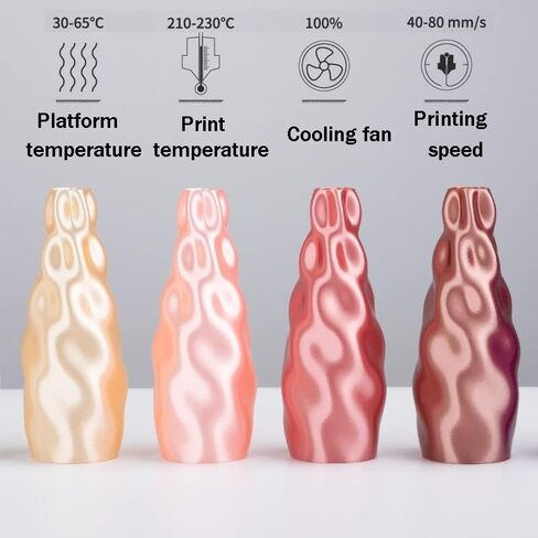 PLA K5 خيوط الحرير | 1.75mm حرير PLA 3D الطابعة خيوط | 1 كجم (2.2 رطل) التخزين المؤقت | لطابعة ثلاثية الأبعاد مواد طباعة ناعمة للبيئة مواد الطابعة ثلاثية الأبعاد (اللون: رمادي الحرير) in Saudi Arabia