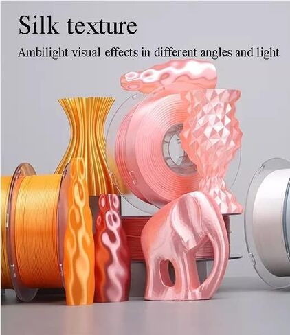 PLA K5 خيوط الحرير | 1.75mm حرير PLA 3D الطابعة خيوط | 1 كجم (2.2 رطل) التخزين المؤقت | لطابعة ثلاثية الأبعاد مواد طباعة ناعمة للبيئة مواد الطابعة ثلاثية الأبعاد (اللون: رمادي الحرير) in Saudi Arabia