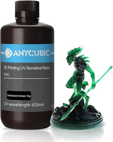 ANYCUBIC 3D Printer Resin, 405nm High Precision Fast Curing UV Photopolymer Resin for LCD 3D Printing, 1kg Grey in Kuwait