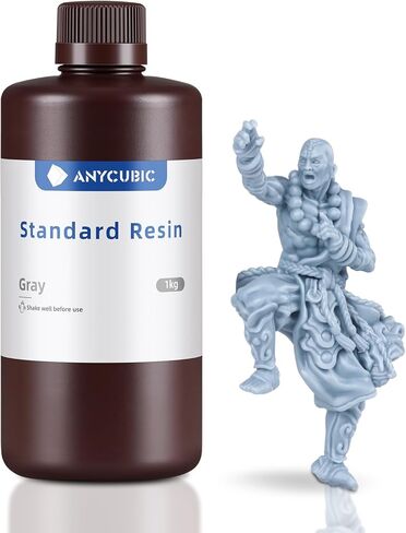 ANYCUBIC 3D Printer Resin, 405nm High Precision Fast Curing UV Photopolymer Resin for LCD 3D Printing, 1kg Grey in Kuwait