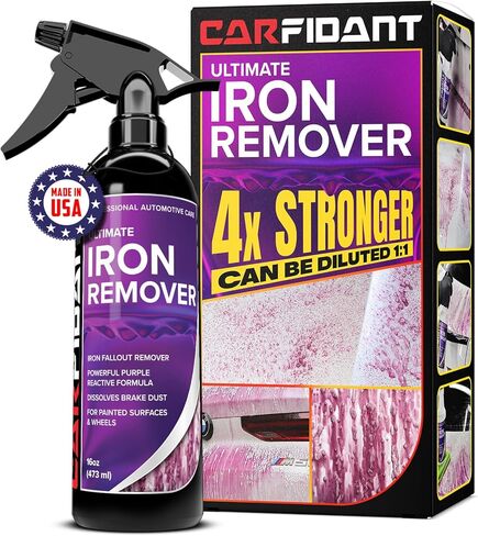 Iron Remover Car Detailing – Iron Decon Spray, Pulls Out Brake Dust, Rust & Fallout - Contaminant Removal for Car Paint & Wheels, pH Neutral Formula - 16 fl. oz. in Kuwait