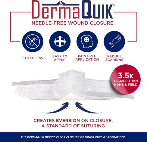 Extreme Laceration Kit - 2 Patented Laceration Closure Strips, Upgrade from Butterfly Bandages Wound Closure Strips, Breathable, Zip Stitchless Kit for Sports and Wilderness Medicine in Kuwait