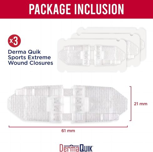 Extreme Laceration Kit - 2 Patented Laceration Closure Strips, Upgrade from Butterfly Bandages Wound Closure Strips, Breathable, Zip Stitchless Kit for Sports and Wilderness Medicine in Kuwait