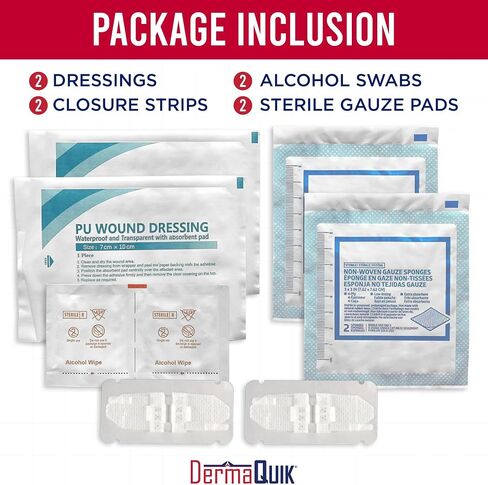 Extreme Laceration Kit - 2 Patented Laceration Closure Strips, Upgrade from Butterfly Bandages Wound Closure Strips, Breathable, Zip Stitchless Kit for Sports and Wilderness Medicine in Kuwait