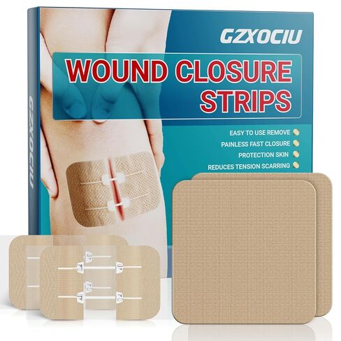 Emergency Wound Closure Strips: Adjustable High Adhesivas & Customized Skin Tones Zip Stitch Band & Butterfly Bandaids Without Stitches Easy to Use Quick Clot Laceration Closure Device in Kuwait