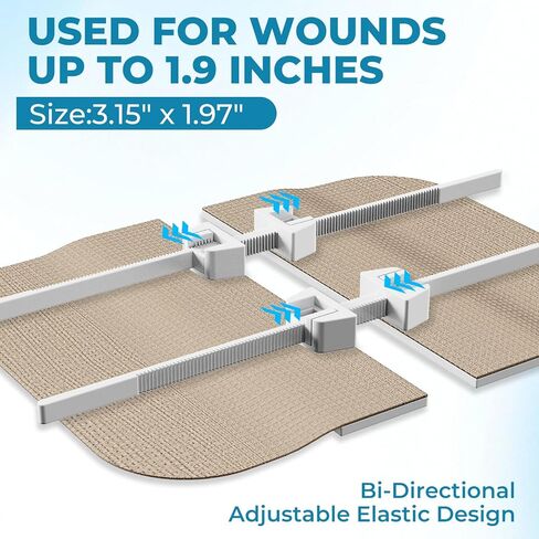 Emergency Wound Closure Strips: Adjustable High Adhesivas & Customized Skin Tones Zip Stitch Band & Butterfly Bandaids Without Stitches Easy to Use Quick Clot Laceration Closure Device in Kuwait