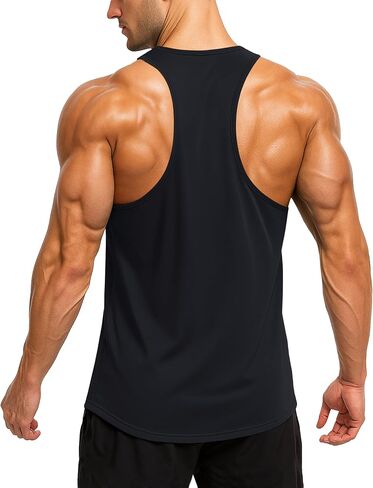 MAGCOMSEN Men's UPF 50+ Tank Tops Quick Dry Workout Gym Sleeveless Muscle Shirts Summer Bodybuilding Cut Off Shirt in Saudi Arabia