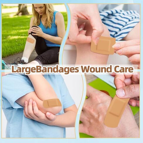 Assorted Bandage Variety Pack - 800 Pcs, Waterproof & Breathable Large Adhesive Fabric Bandage Bulk Pack for First Aid Supplies and Wound Protection (10 Styles) in Saudi Arabia