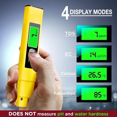 2025 All-New 4 in 1 Tds Meter Digital Water Tester - Accurate and Reliable TDS EC & Temp(°C,°F) Meter - 0-9990ppm - Professional Testing for Drinking Water, RO/DI System, Aquariums etc in Kuwait