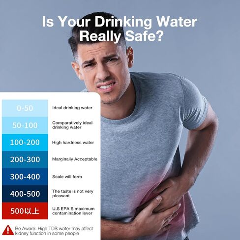 2025 All-New 4 in 1 Tds Meter Digital Water Tester - Accurate and Reliable TDS EC & Temp(°C,°F) Meter - 0-9990ppm - Professional Testing for Drinking Water, RO/DI System, Aquariums etc in Kuwait